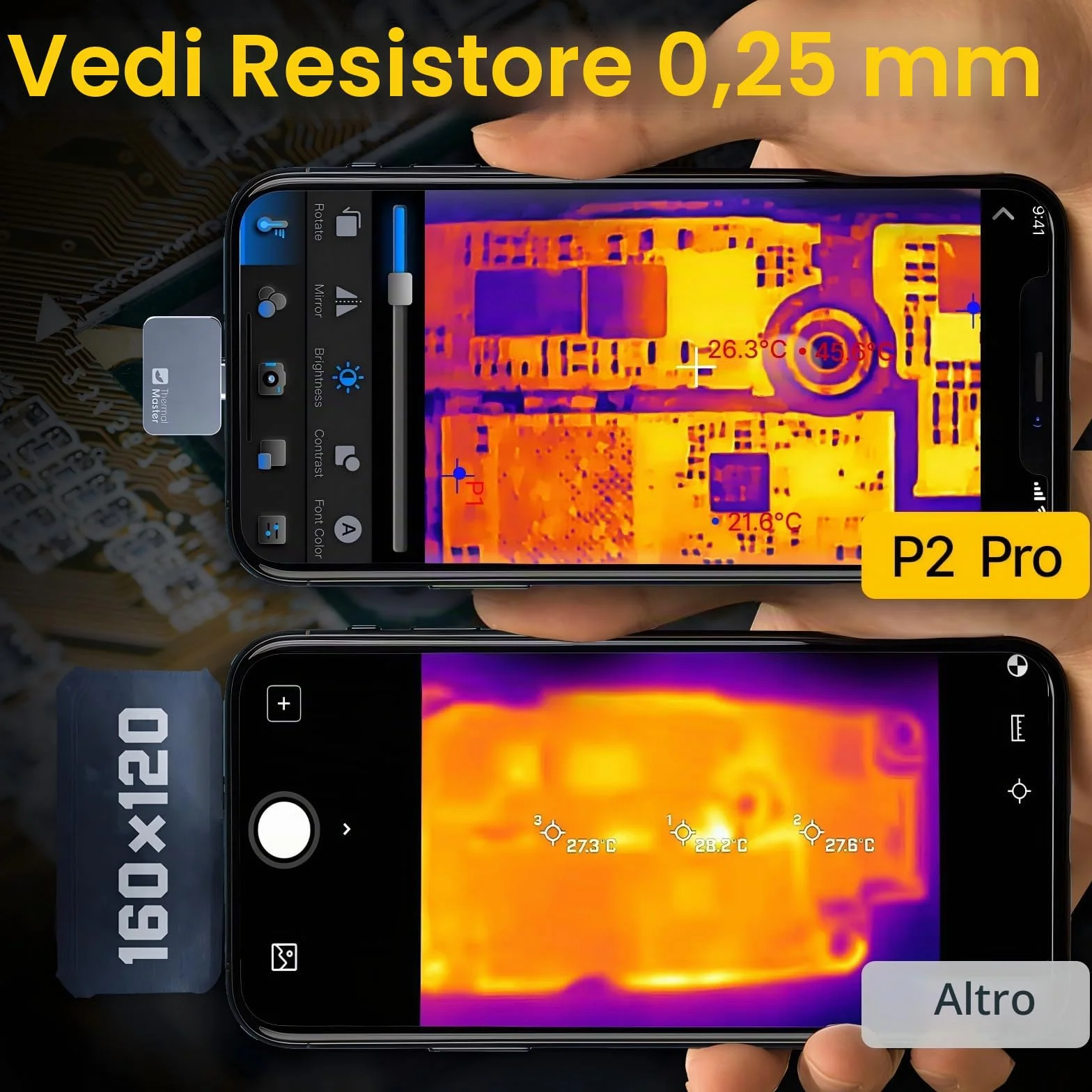 Thermal Master P2 Pro Telecamera Termica Android Telecamera a Infrarossi con Obiettivo Macro, 256x192, Risoluzione Super IR 512x384, 15x Zoom più piccola da 9 g