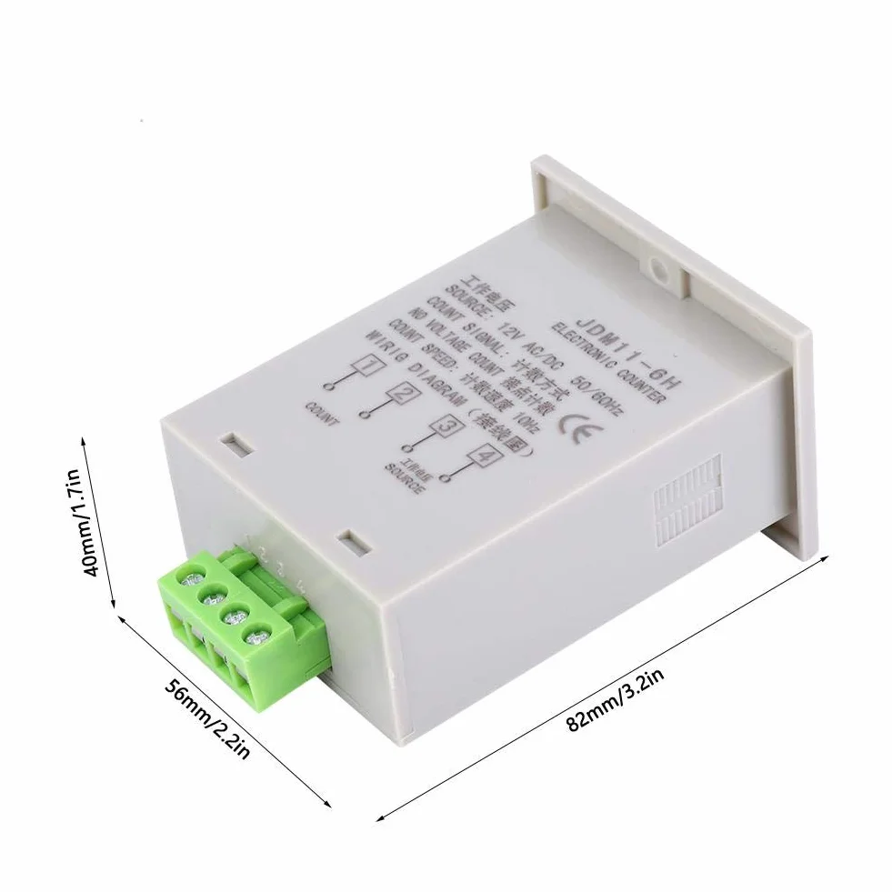 Contatore elettronico, JDM11-6H Nessun contatore di Tensione 6 cifre Relè contatore LED Display Digitale elettronico(AC/DC24V)
