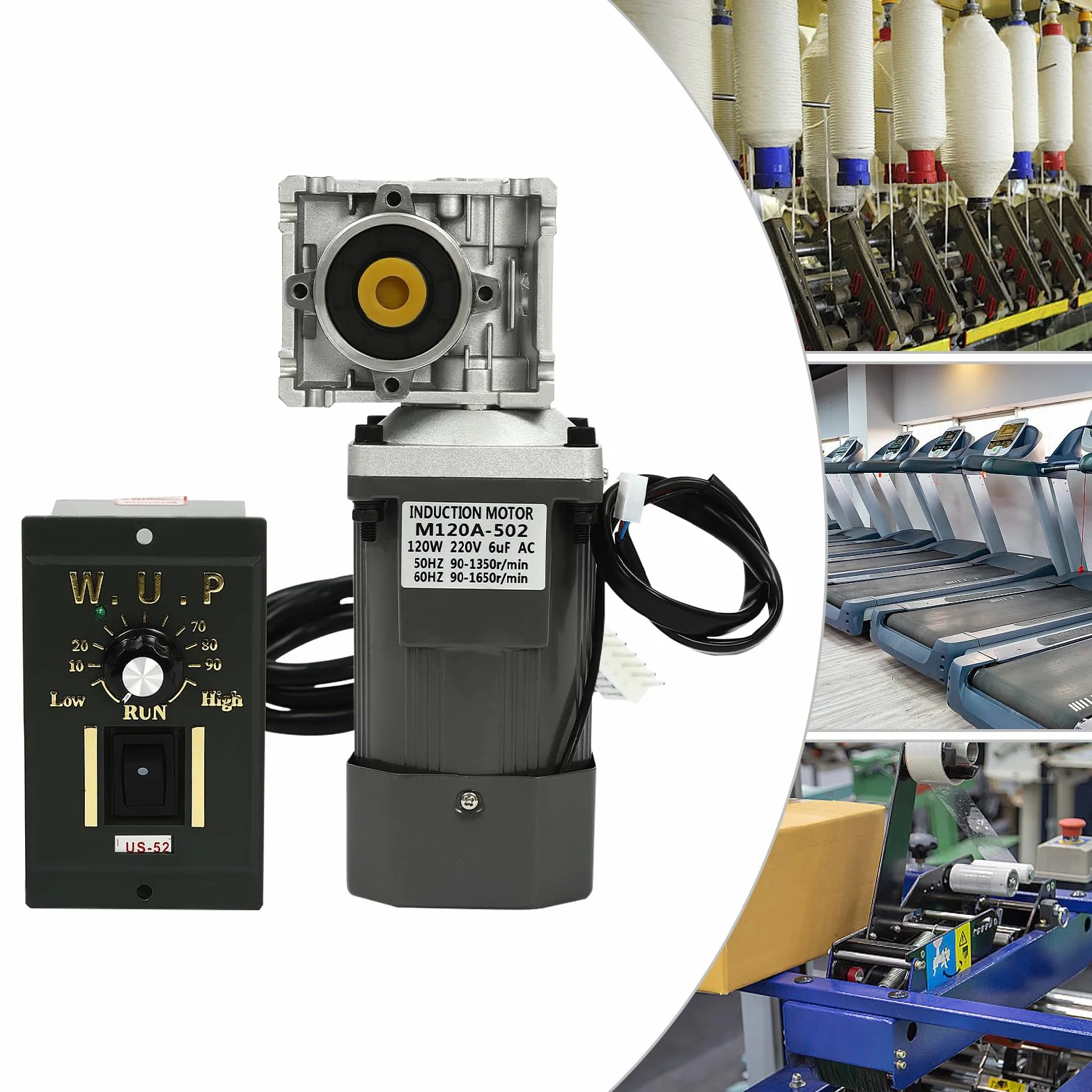 Motoriduttore AC 120 W 220 V asincrono 1350 giri/min monofase 1:80