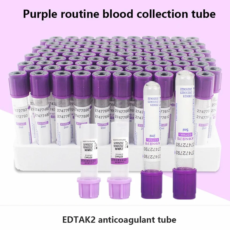 Provetta per Prelievo Di Sangue, Provetta per Prelievo Di Sangue Da 0,5/1/3 Ml, 1 Confezione Da 100, Provetta in Plastica Monouso, Provetta Anticoagulante Edtak2, Per Laboratori,0.5ml