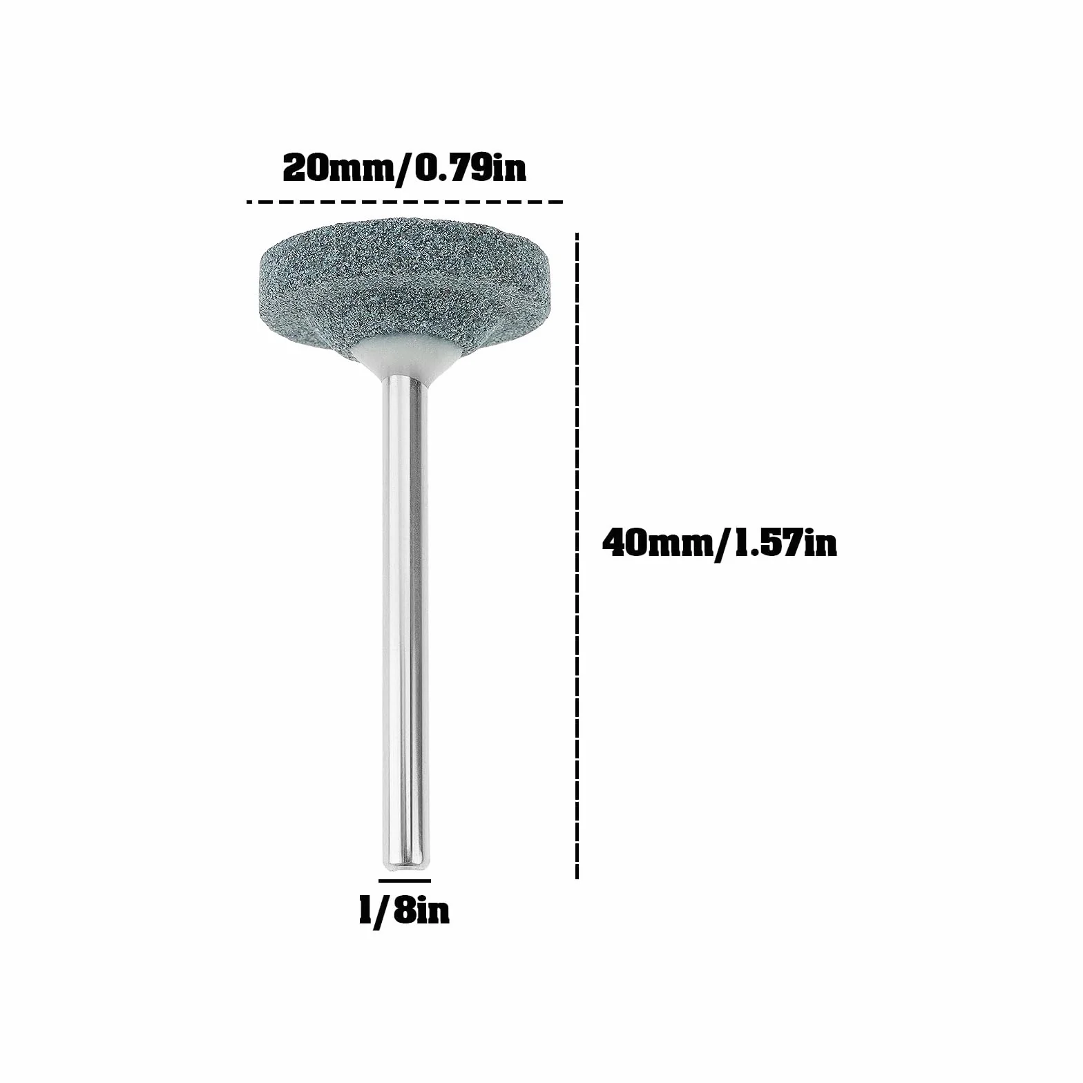 10 Pezzi Di Mole Abrasive In Carburo Di Silicio Da 20 Mm Con Gambo Da 1/8 Compatibile Con Dre-Mel
