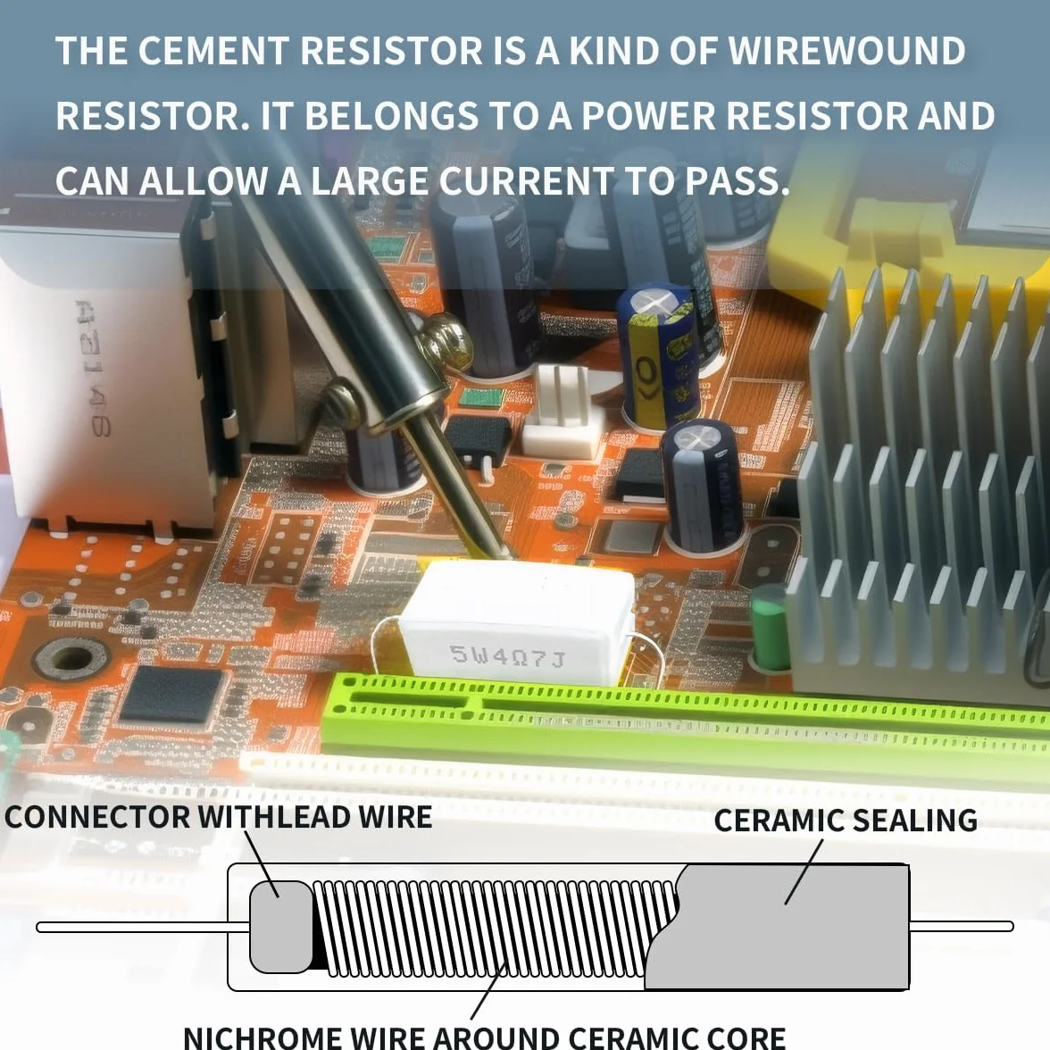 10 Pz 5W 5% Tolleranza 4.7 ohm Resistenza di cemento ceramico per progetti ed esperimenti fai da te