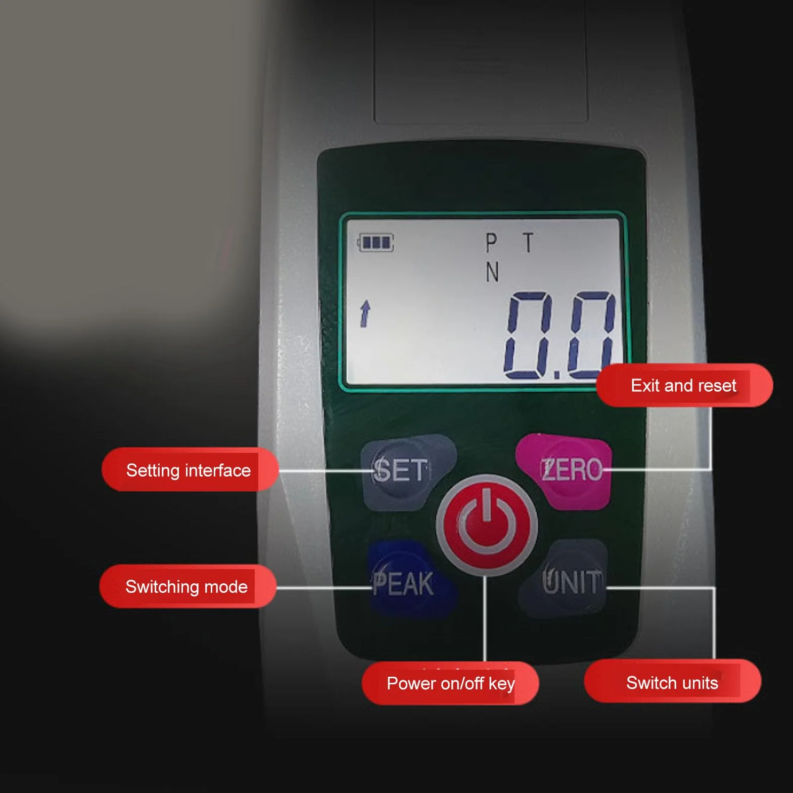Misurazioni di Digitale, Metro per la 500n Push Digital Pull Feme Retroilluminato LCD Auto Spegnimento Dynamometer per Spinta Digitale per Controllo di qualità e