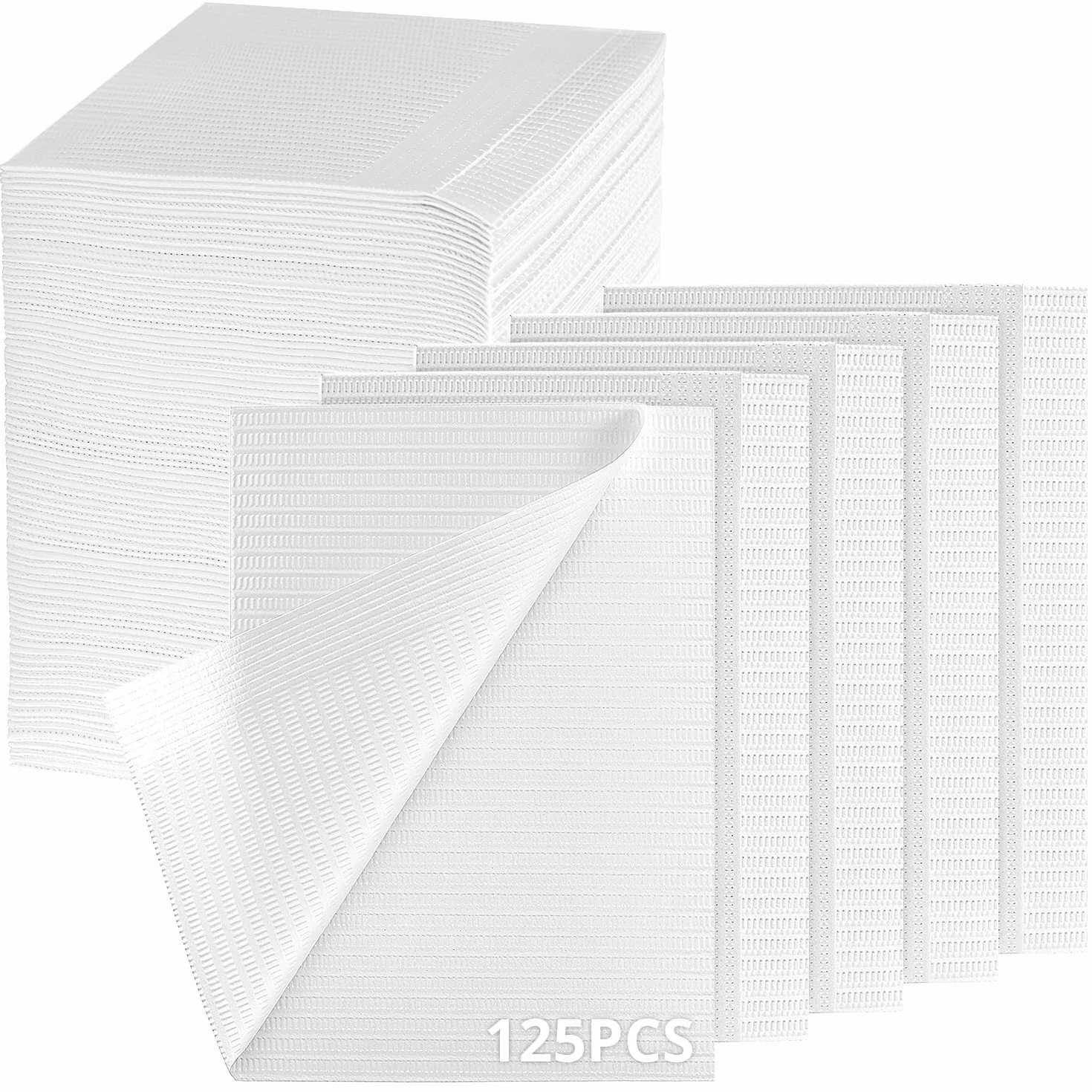 QWORK® fogli per bavaglini dentistici 125 pezzi 33x45 cm bianco