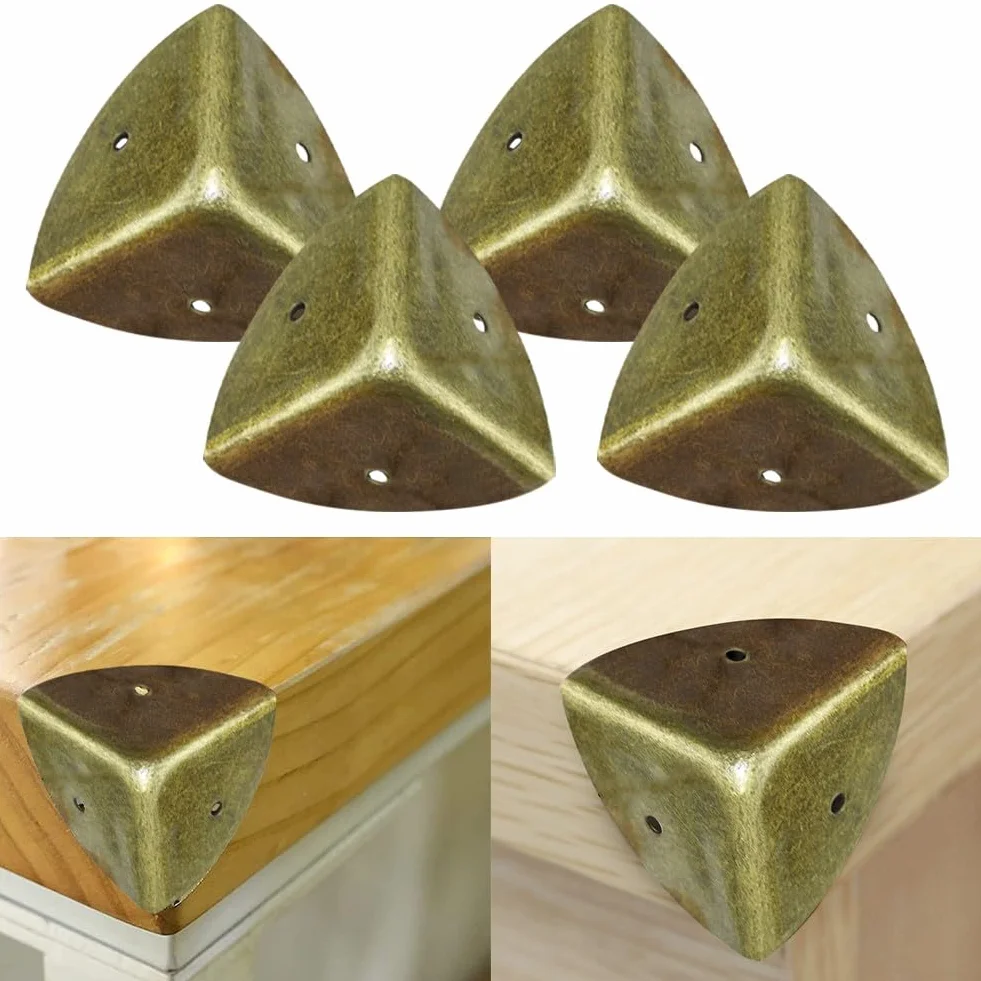 Protezioni angolari in metallo, 4 pezzi, 40 mm, protezioni angolari in metallo ad angolo retto, per valigie in legno, baule da viaggio
