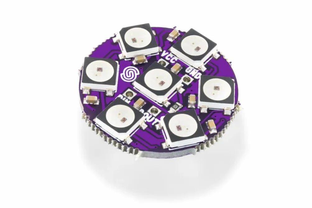 Soldered Smart LED WS2812B - Anello con 7 LED RGB | 5 V | Made in EU | 333055