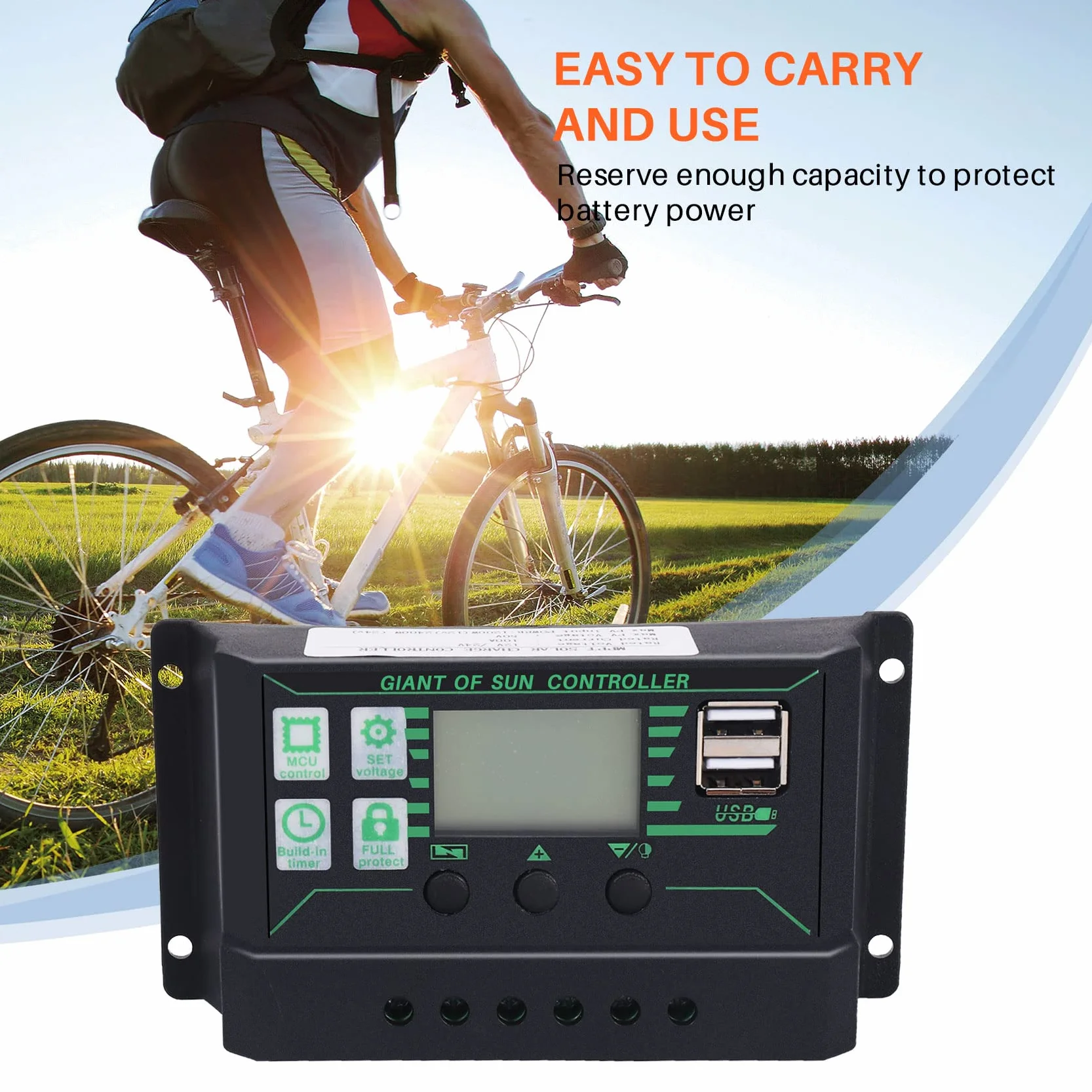 30W 12V Caricabatteria Portatile a Pannello Solare per Auto, Barca, con 100A Controller Bequem im Freien