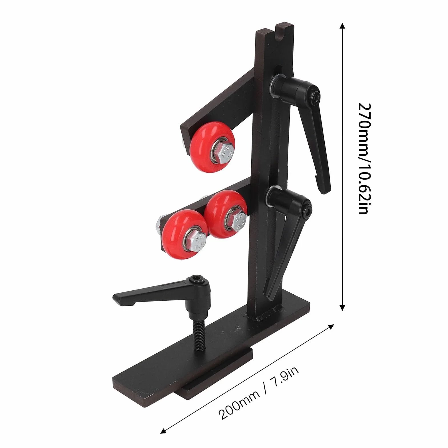 Fockety Supporto Fisso per tornio in Legno, Supporto Fisso per la Lavorazione del Legno a Forma di L con 3 Ruote di Fissaggio in Metallo, Supporto per tornio in Legno per la Lavorazione