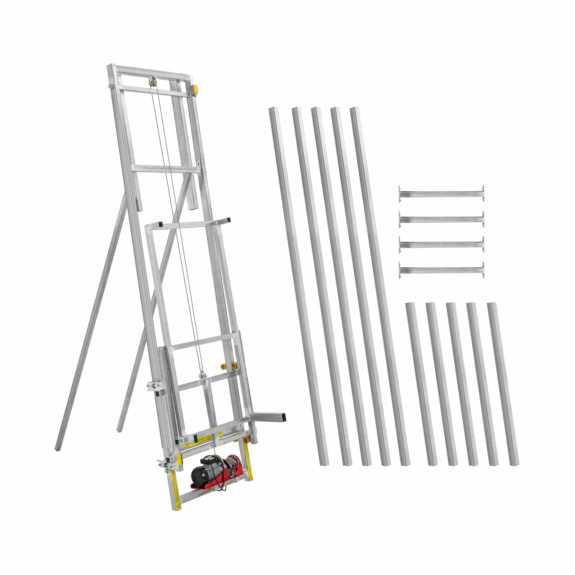 MSW Elevatore a scala 15 m Fino a 200 kg Costruzione verticale anche per tetti piatti Sollevatore materiali a scala Scala montacarichi per edilizia Elevatore per materiali da costruzione