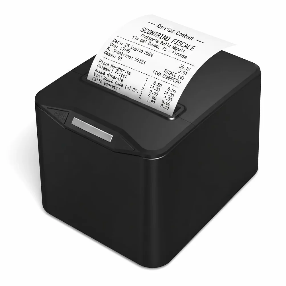 ACAGALA Stampante Termica Professionale per Ricevute 80mm da Tavolo, Stampa Termica Diretta con USB e LAN, Alta Velocità e Taglierina Automatica, Ideale per Negozio, Ristorante