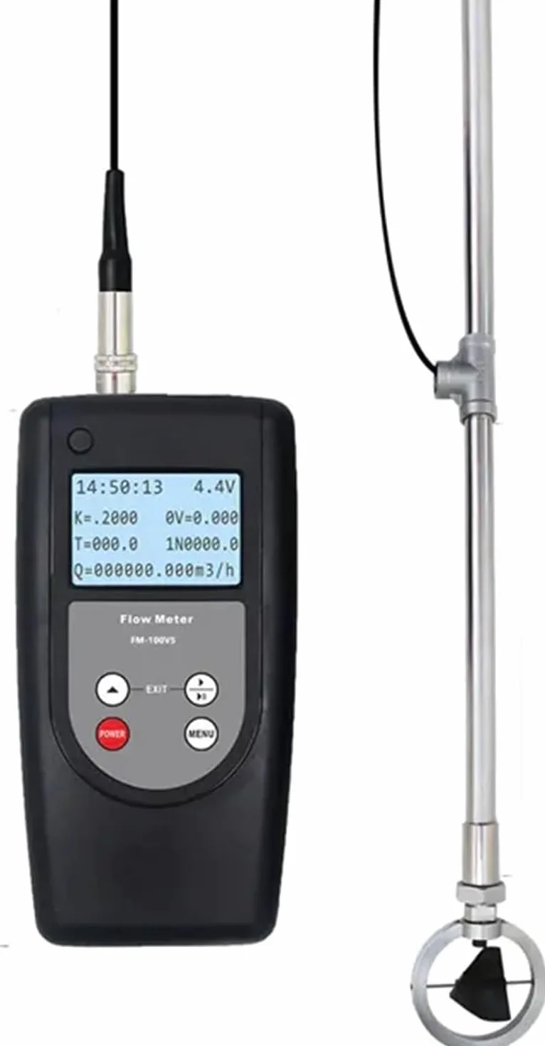 Misuratore di velocità di flusso portatile,Misuratore di portata portata portata della velocità dell'acqua della corrente del fiume per la misurazione della velocità di flusso in canali aperti,01-5,00