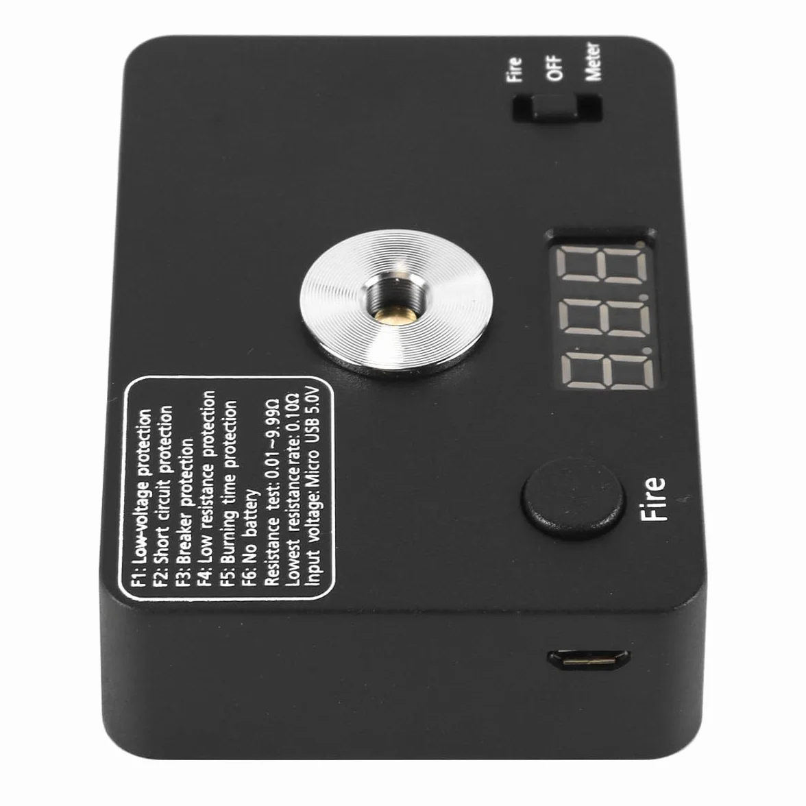 Gorise 521 Mini Tab V3 Ohmmetro Digitale Tester di Resistenza della Bobina per Gamma di Costruzione di Sigarette Elettroniche 0,01-9,99ω Compatibile con Batterie 18650 Kit di Fissaggio Bobina Compatto