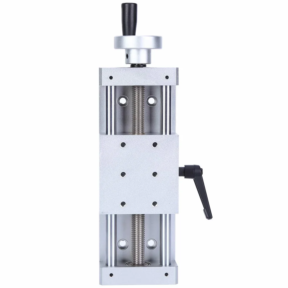 Tavolo scorrevole 100 mm con binario lineare, attrezzatura per tavolo scorrevole lineare manuale, modulo guida lineare manuale, modulo tavolo scorrevole con vite a croce, 80x80mm
