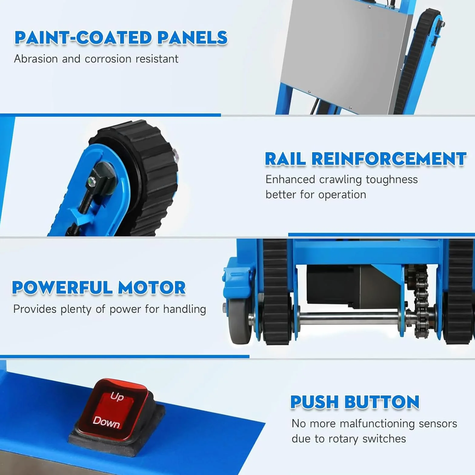 Carrello Montascale Elettrico da 1200 W 500 kg di Carico Carrello Saliscale Elettrico per Sacchi con Maniglia Telescopica Scale e Discese per Trasportare Oggetti Grandi