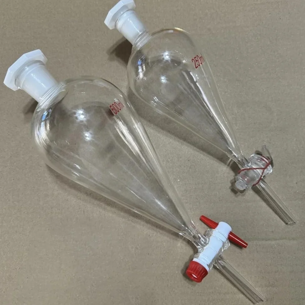 Vetreria da laboratorio Imbuto separatore a forma di laboratorio da 125 ml a 1000 ml for esperimenti di separazione(1000ml (PTFE piston))