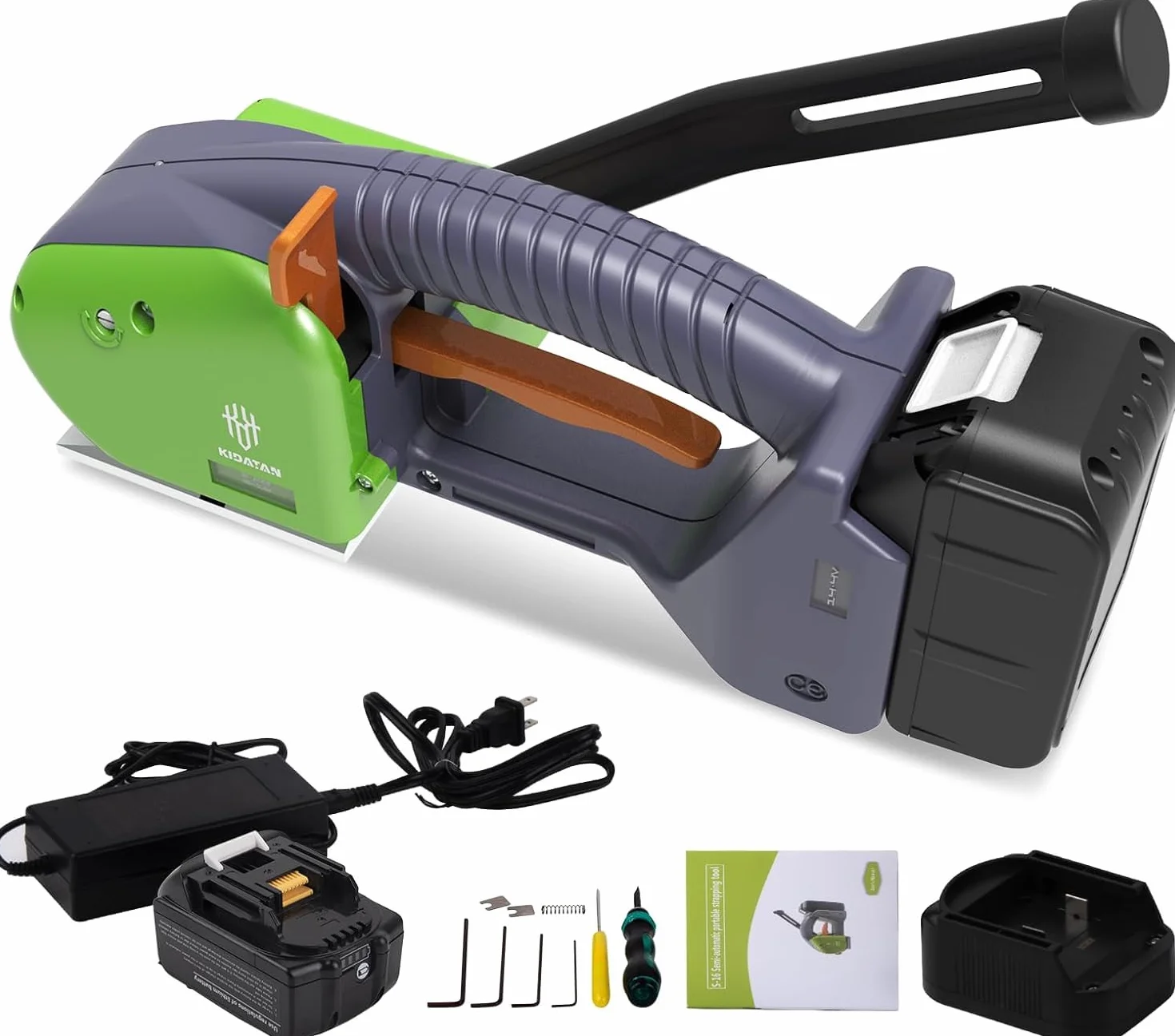 Reggiatrice GOYOJO con Batteria 3000mAh Senza Sottofascia per Nastri in PP e PET larghi 1/2 Pollice e 5/8 Pollice per la Tensione del Nastro di Imballaggio in Plastica