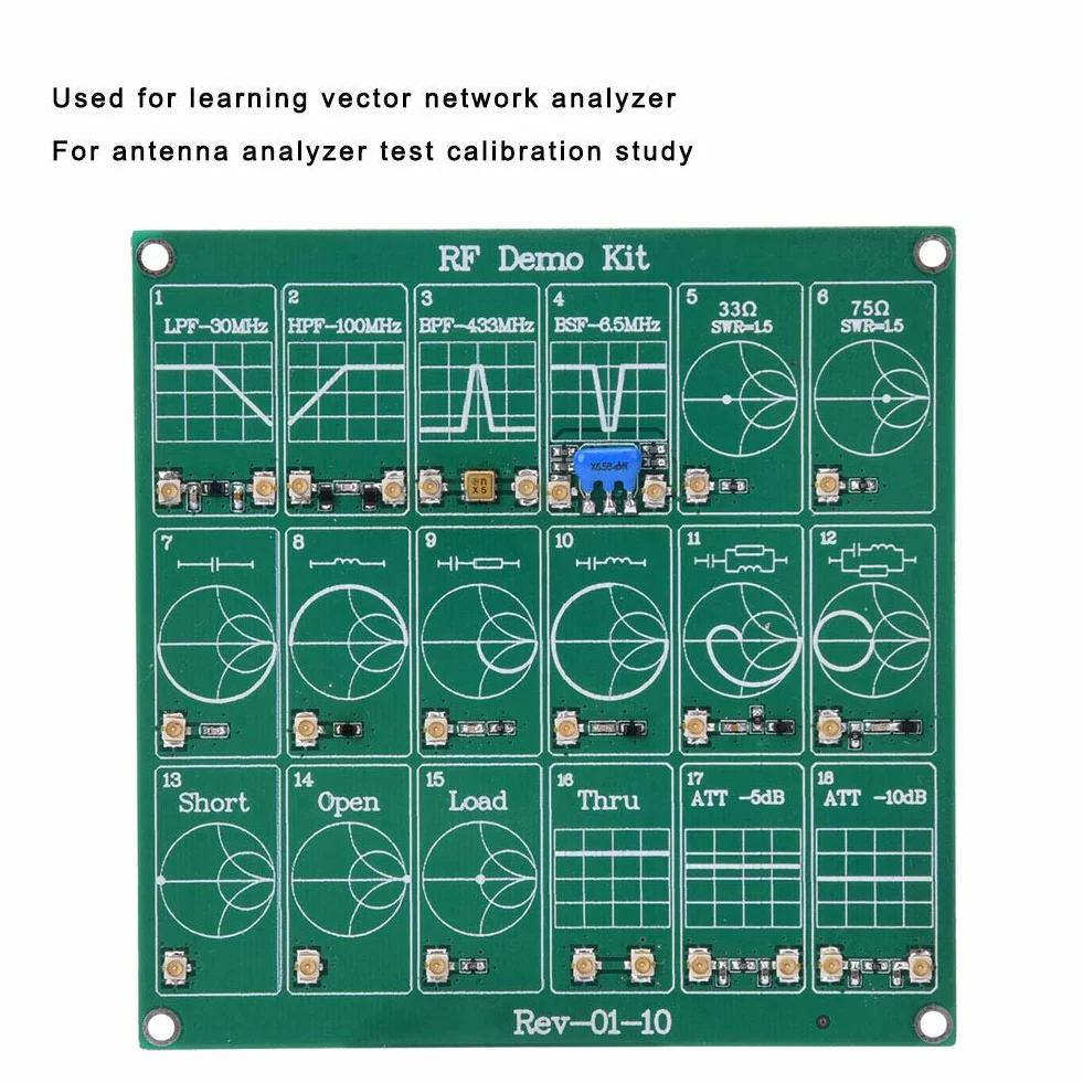 Akozon Scheda di Test RF 18 moduli funzionali Attenuatore Filtro di Bordo NanoVNA PCB Tester Analizzatore di Rete Vettoriale