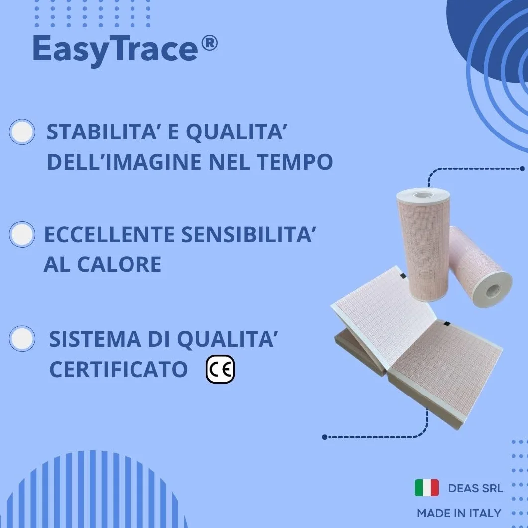 EasyTrace® Confezione 5 pezzi - PACCHI CARTA TERMICA PER ECG MAC 2000, MAC 5000, MAC 5500 HD [MA210280P] FORMATO PACCO: 210 MM X 280 MM X 300 FOGLI