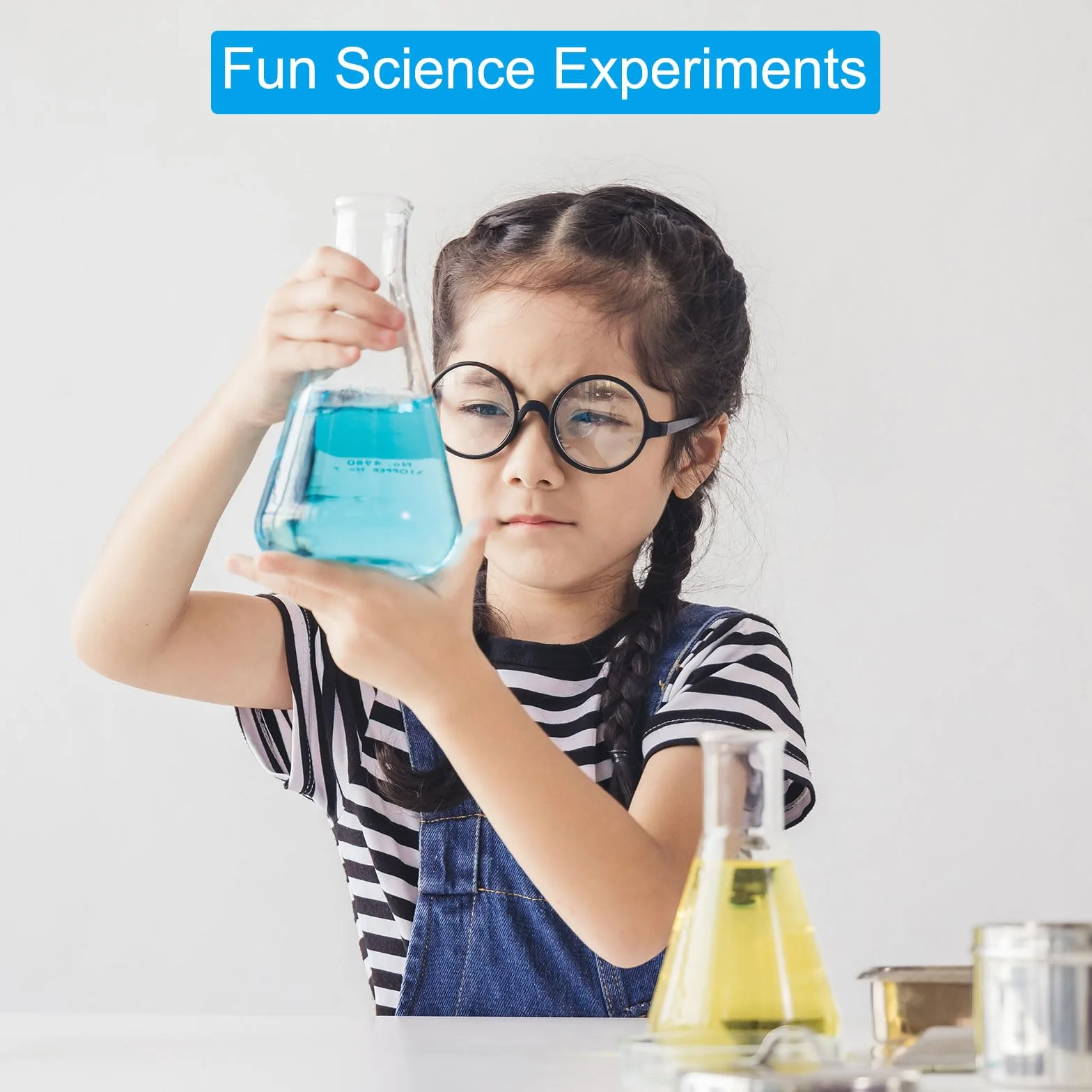 PATIKIL Ampolla Erlenmeyer, 12pz 25ml Ampolle a Bocca Stretta in Vetro Borosilicato Graduazione Stampata Esperimenti di Laboratorio, Chimica e Studio Scientifico