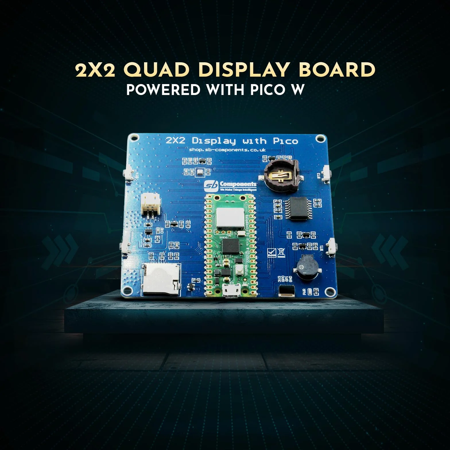 Raspberry Pi Pico Powered 2x2 Quad Display Board Display Board Raspberry Pi Pico alimentato (1,5 pollici quadrato)