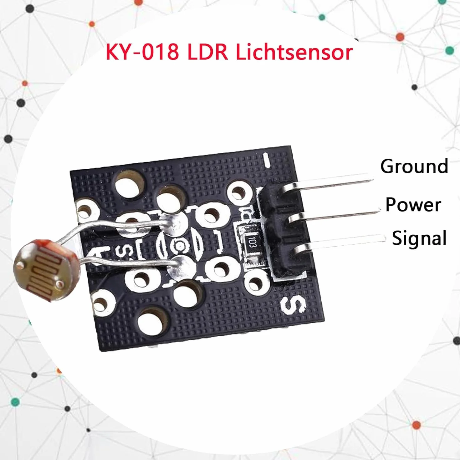 10 moduli KY-018 LDR con sensore di luce con uscita con resistenza fotografica, sensore di luminosità