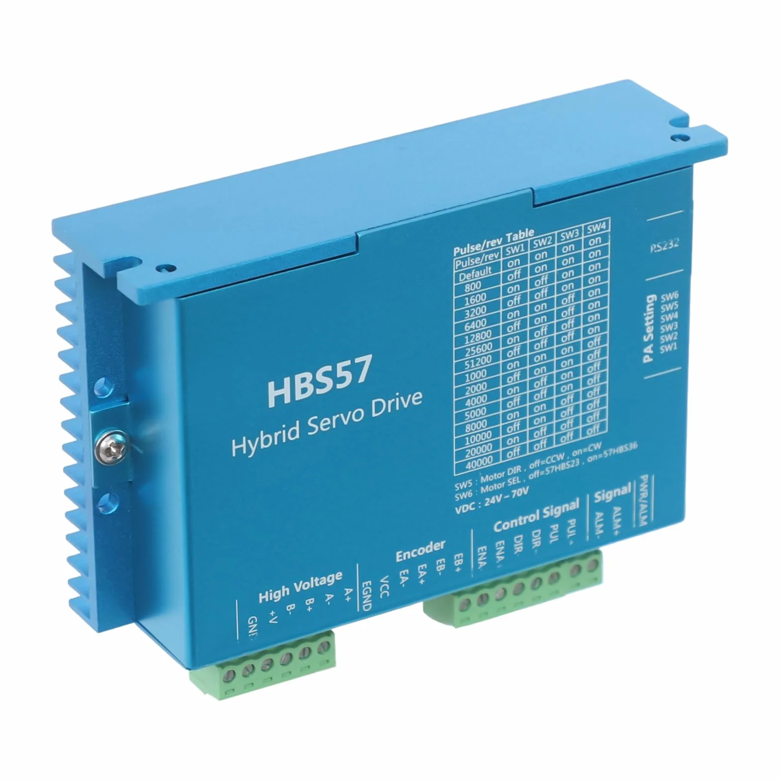 Motore passo-passo Driver HBS57, Closed Loop CNC Stepper Motor Driver + Motore 57HBS30, 3.6Nm, DC24-60V