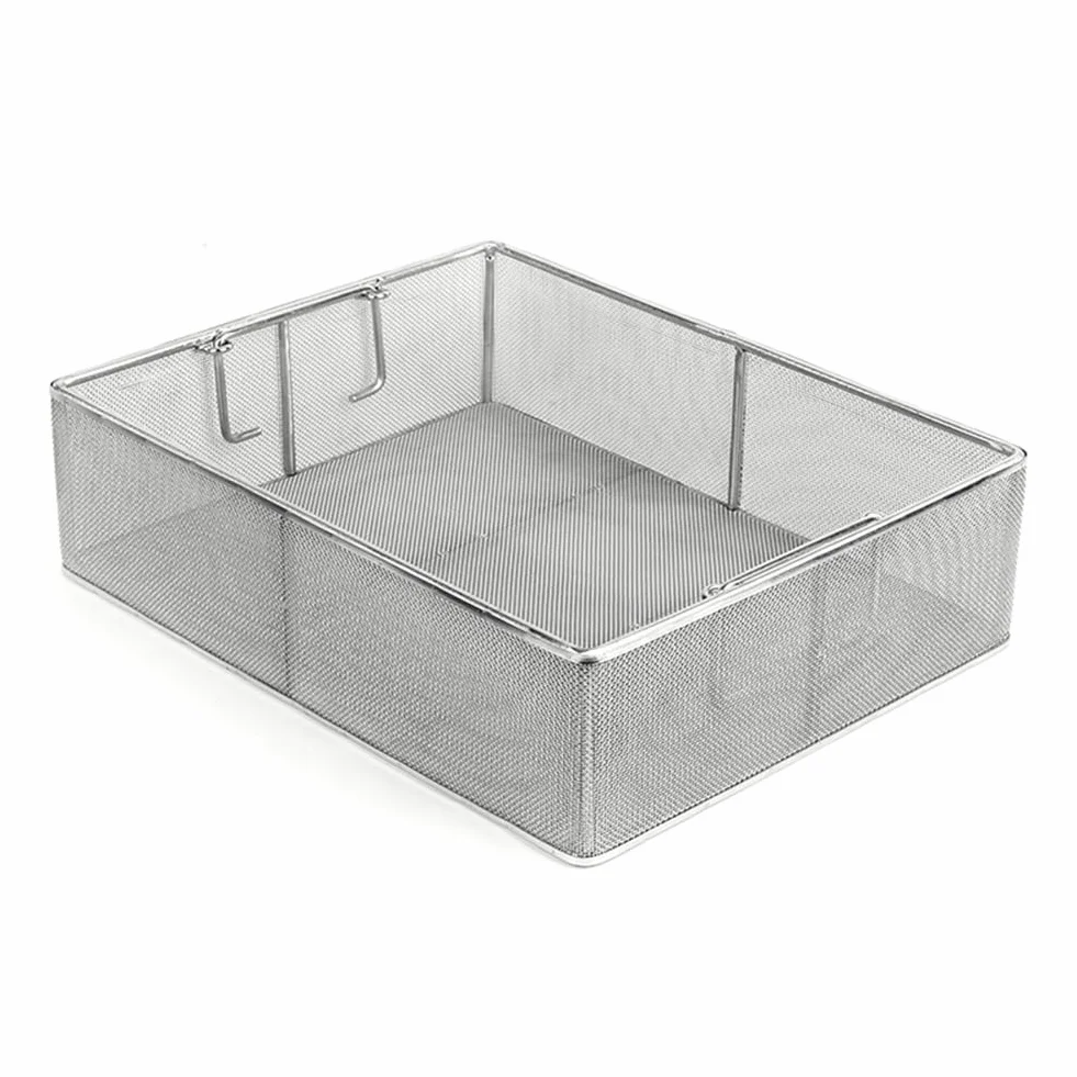 Cestello Medico in Acciaio Inossidabile 304 per disinfezione Cestello per Strumenti Cestello per sterilizzazione in Rete, per Laboratorio ospedaliero (Color : B, Size : 40 * 30 * 7cm)