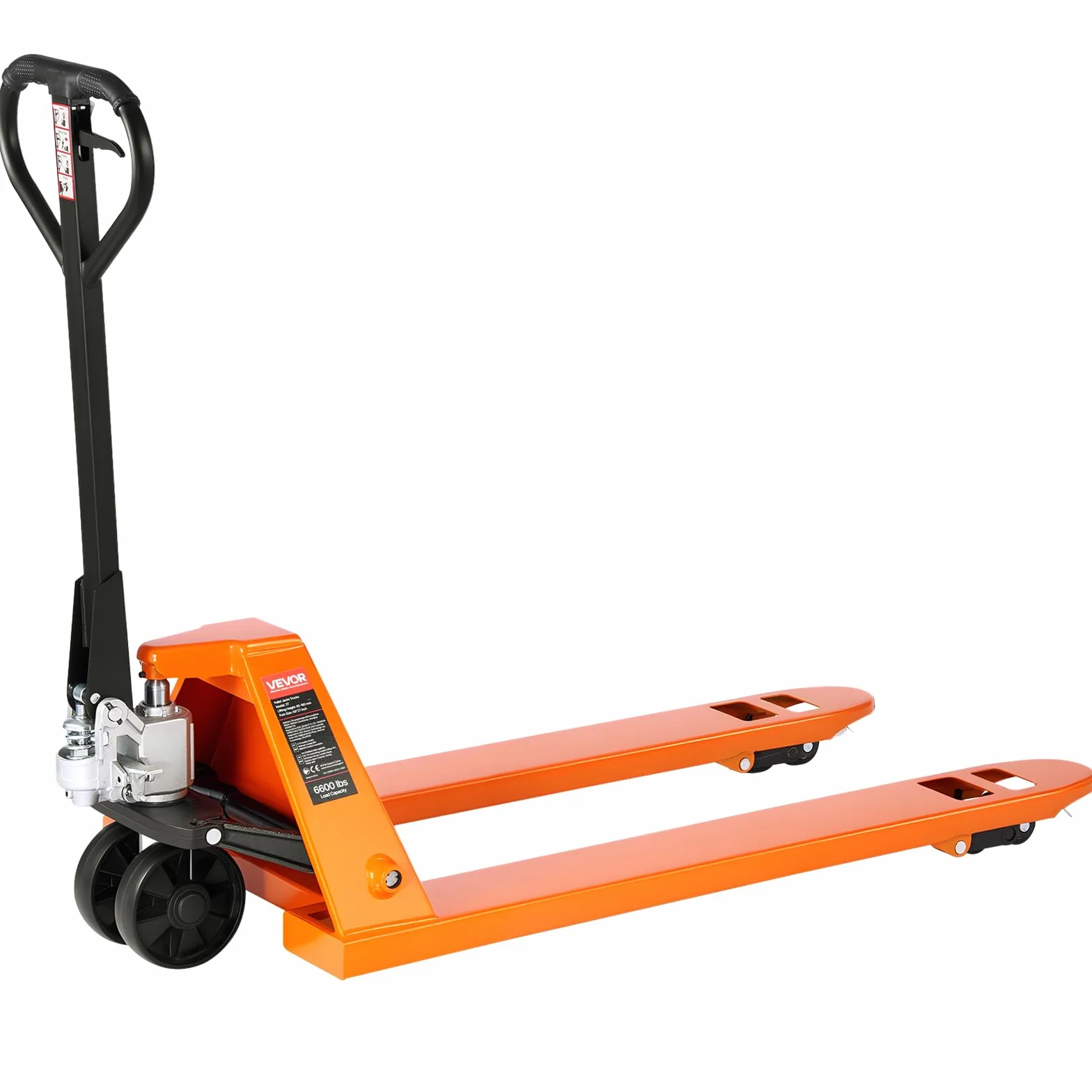 VEVOR Transpallet, Capacità 3 T, Transpallet Manuale con Forche da 1620 x 685 x 1225 mm per Movimentazione Materiali, Altezza di Sollevamento Forche 85-180 mm, per Magazzino, Supermercato