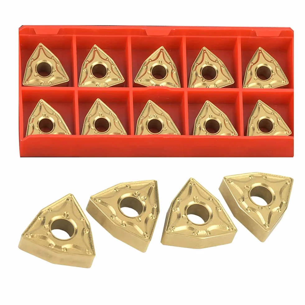 Lama in metallo duro CNC, utensile tornio 10PCS WNMG 432/WNMG0804 inserti in metallo duro in acciaio inossidabile per la precisione dimensionale della superficie lavorata