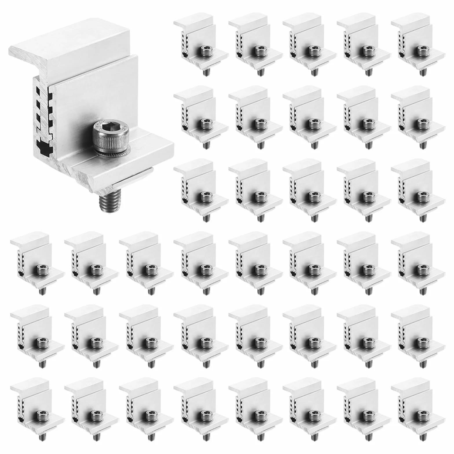 QUARKZMAN 30pz Solare Pannello Terminale Morsetto Alluminio Z Staffe per Solare Pannelli Solare Montaggio Staffe Kit per Solare Pannello Pv Montaggio sistemi Accessori (32-50mm)