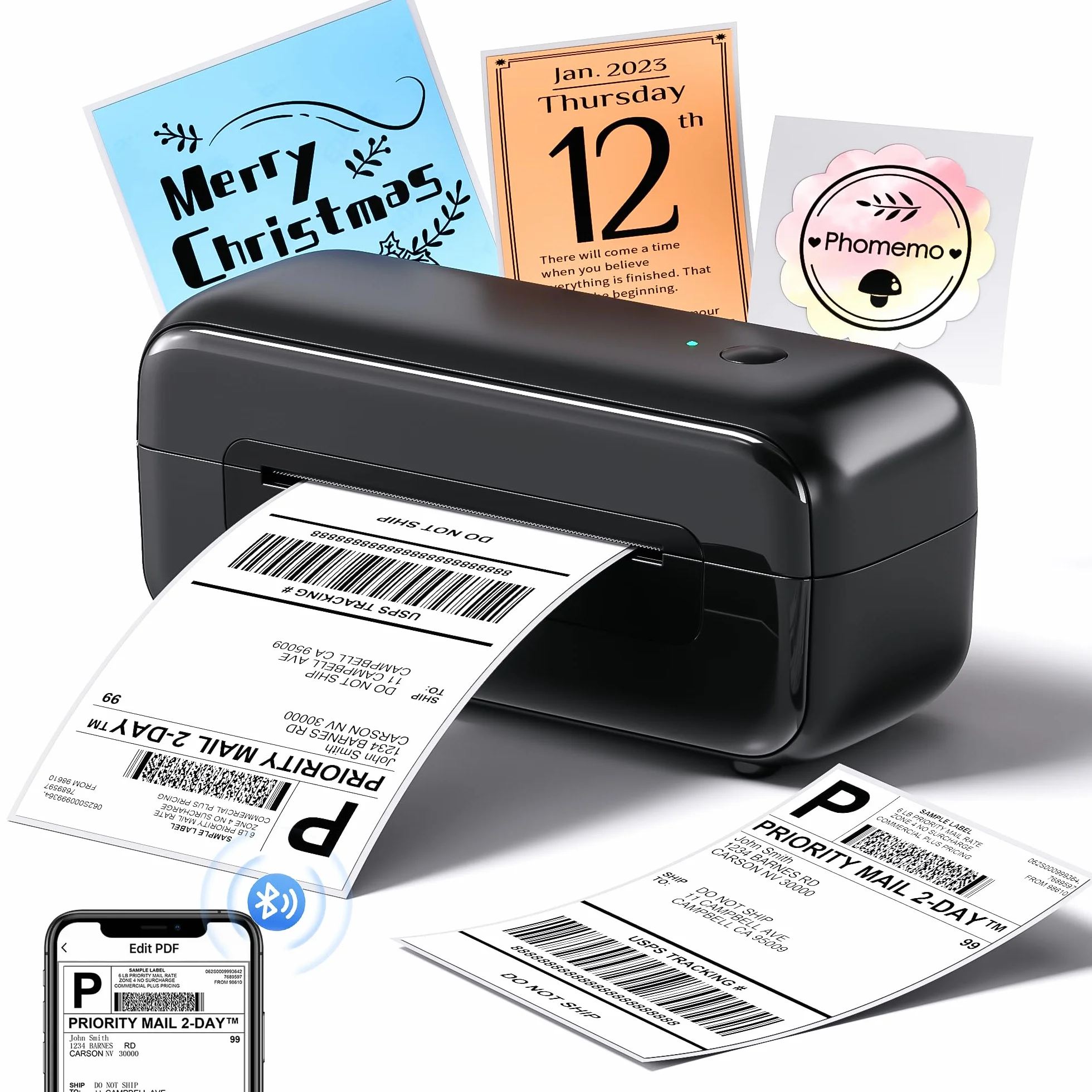 Phomemo DHL Stampante Etichette Bluetooth,4x6 Stampante Termica Etichette,Stampante Etichette Spedizione DHL, 246BT Etichettatrice Etichette Adesive,Compatibile Con Amazon,Etsy,Shopify,UPS,FedEx