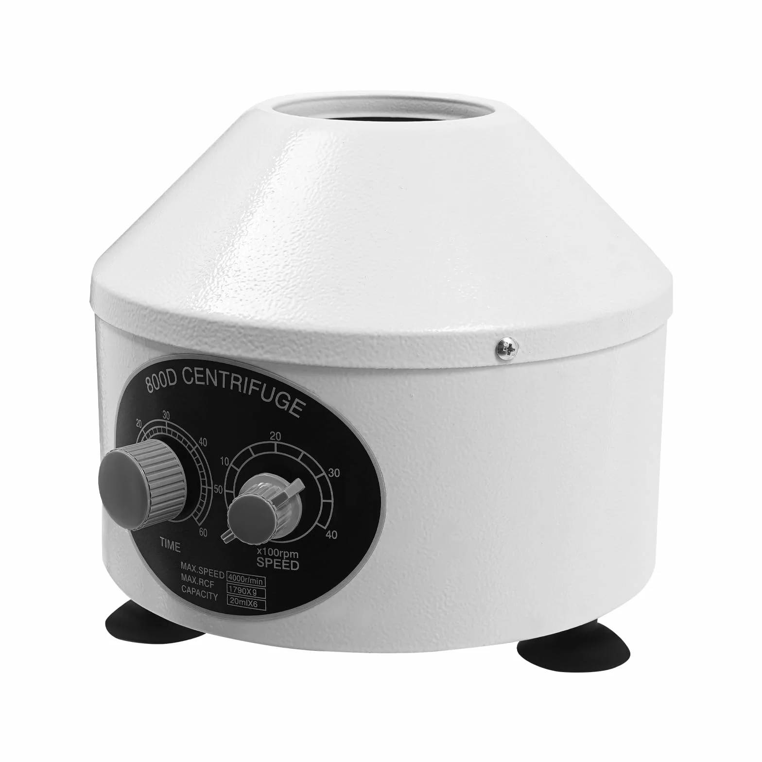 4000 rpm centrifuga da laboratorio con timer, centrifuga elettrica da laboratorio con rotore da 6 x 20 ml, centrifuga da tavolo per plasma, siero, vaccino (220 V, 1790 g, timer da 0 a 60 minuti)