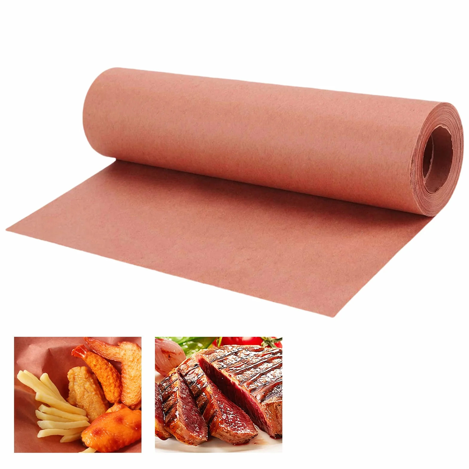 Butcher Paper,30cm*50m Rosa Kraft Butcher,Rotolo Di carta Da Macellaio,Carta kraft,Carta Kraft Per Barbecue Per Affumicare Carne Di Tutte Le Varietà,BBQ Bbq Smoker Grill