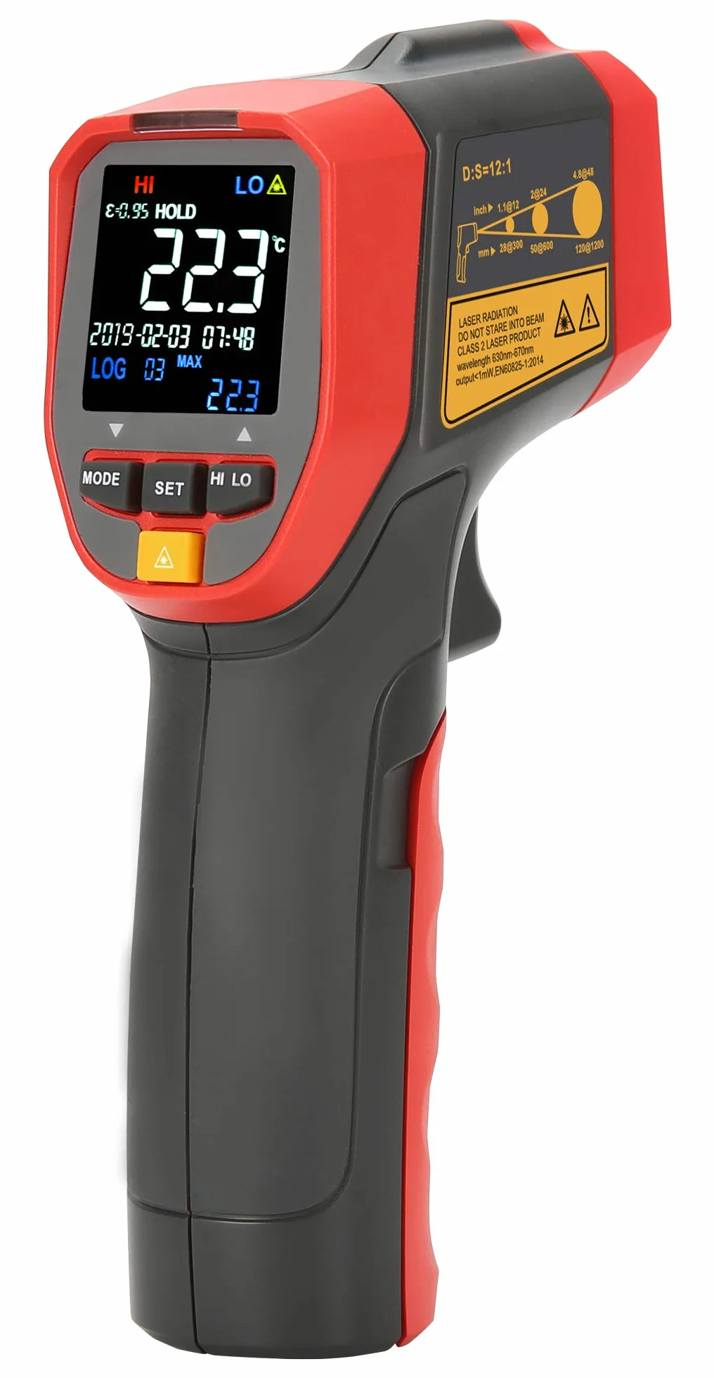 UNI-T UT301C+ Termometro a infrarossi, 12:1 Rapporto con Anello Laser, -32° C-600° C/-25.6° F-1112° F