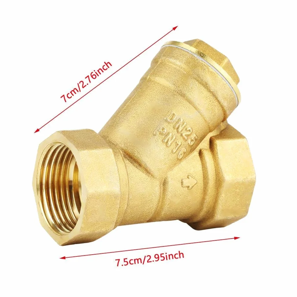 Connettore filettato femmina da 1 "BSPP con filtro in ottone con filtro a valvola