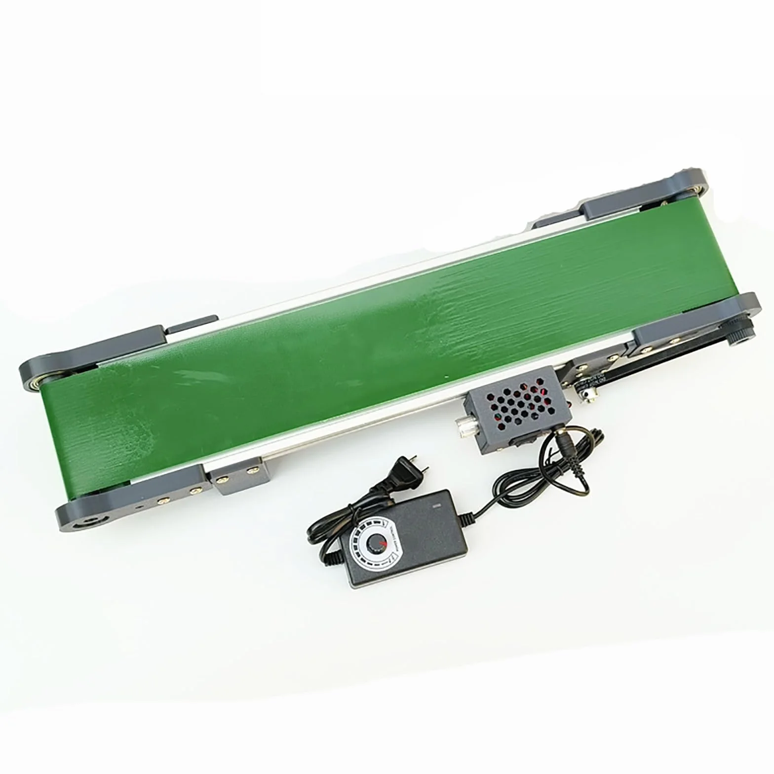 Mini nastro trasportatore da tavolo 100 x 10 cm, reversibile, velocità 1,3-5 m/min, per bevande, fabbriche, piccolo trasportatore per una movimentazione e produzione efficienti