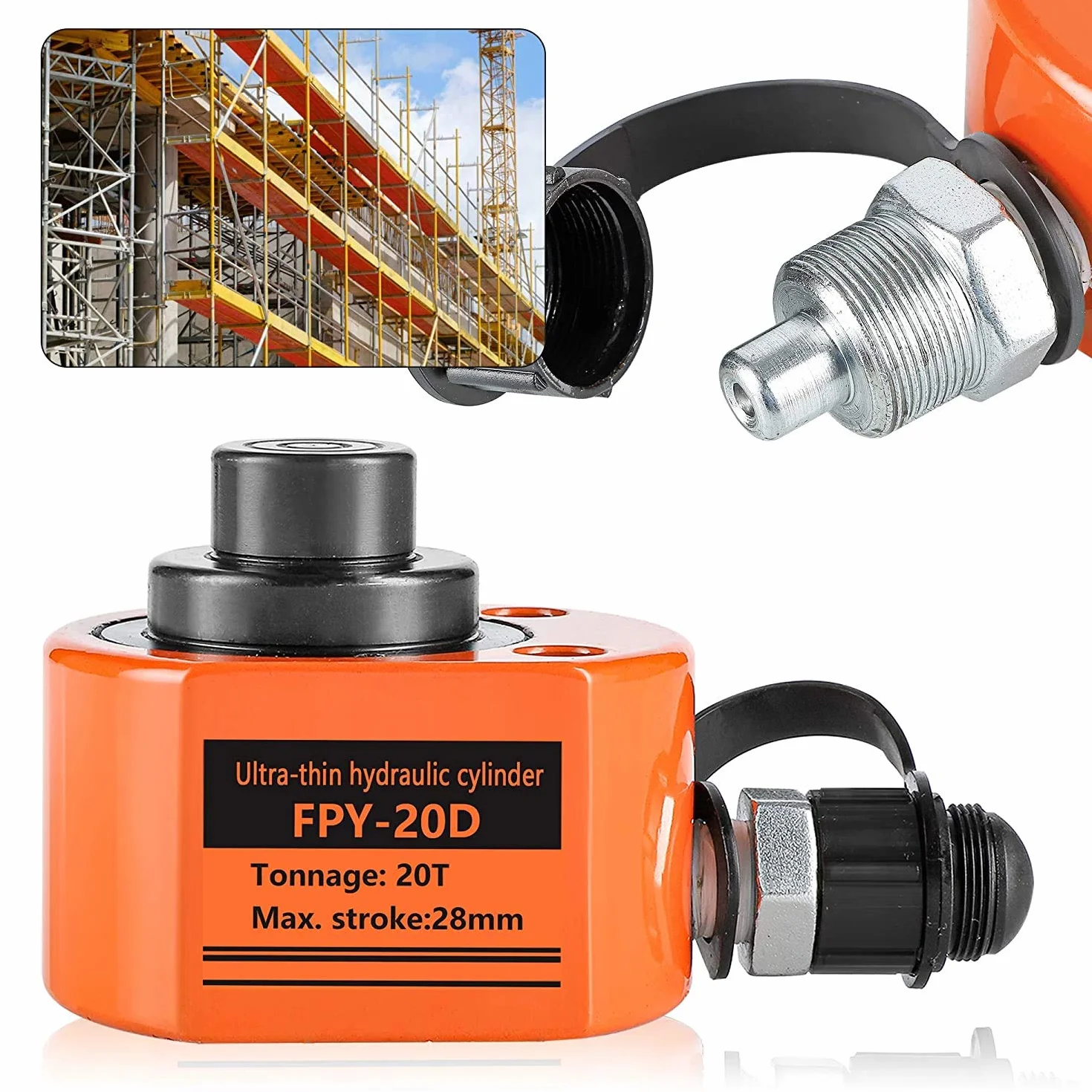 Bonvoisin 20T Martinetto Idraulico, Sollevamento da 30mm, Altezza 57mm, per La Costruzione di Macchinari/Ponti/Edifici (DFPY-20T)