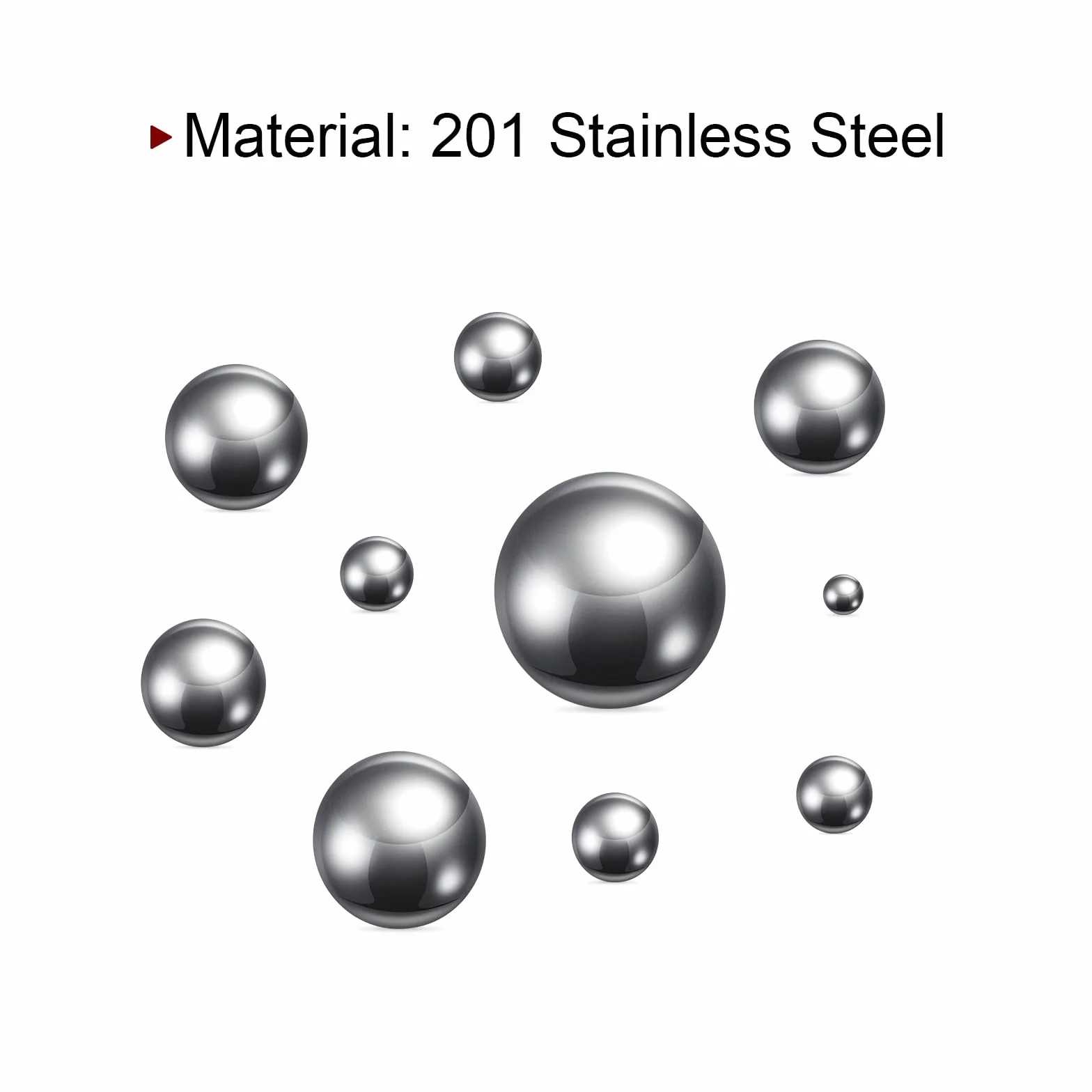 3 sfere di precisione in acciaio inox G200 201, diametro 24 mm, per cuscinetti