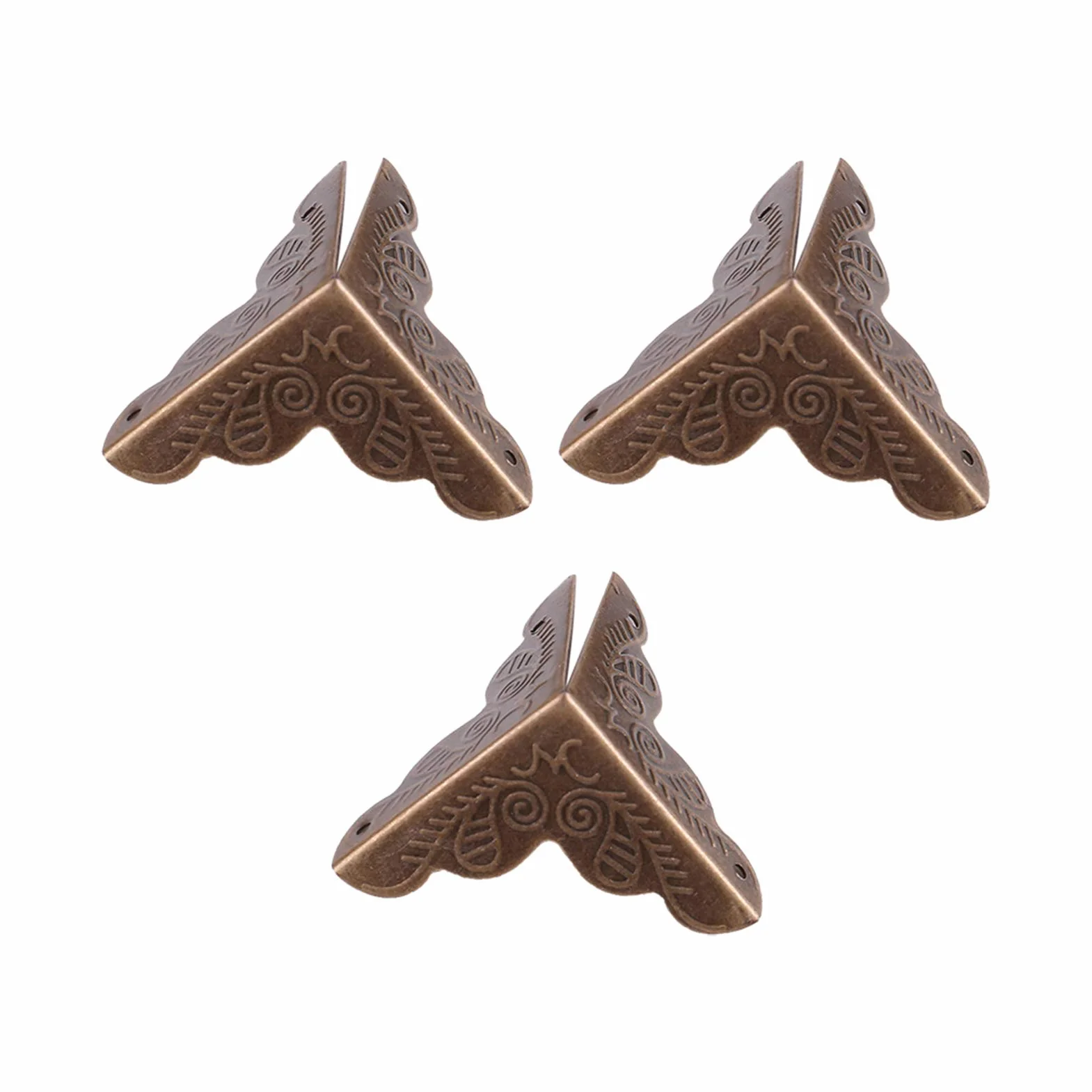 Angolari Metallo per Legno, Fydun 12 Pezzi Protezione Angolare Metallo Protezioni per Angoli in Ferro per Scatole Regalo Decorazioni Angolari per Tavolo, Casse di Legno, Scatola di Gioielli (Bronzo)