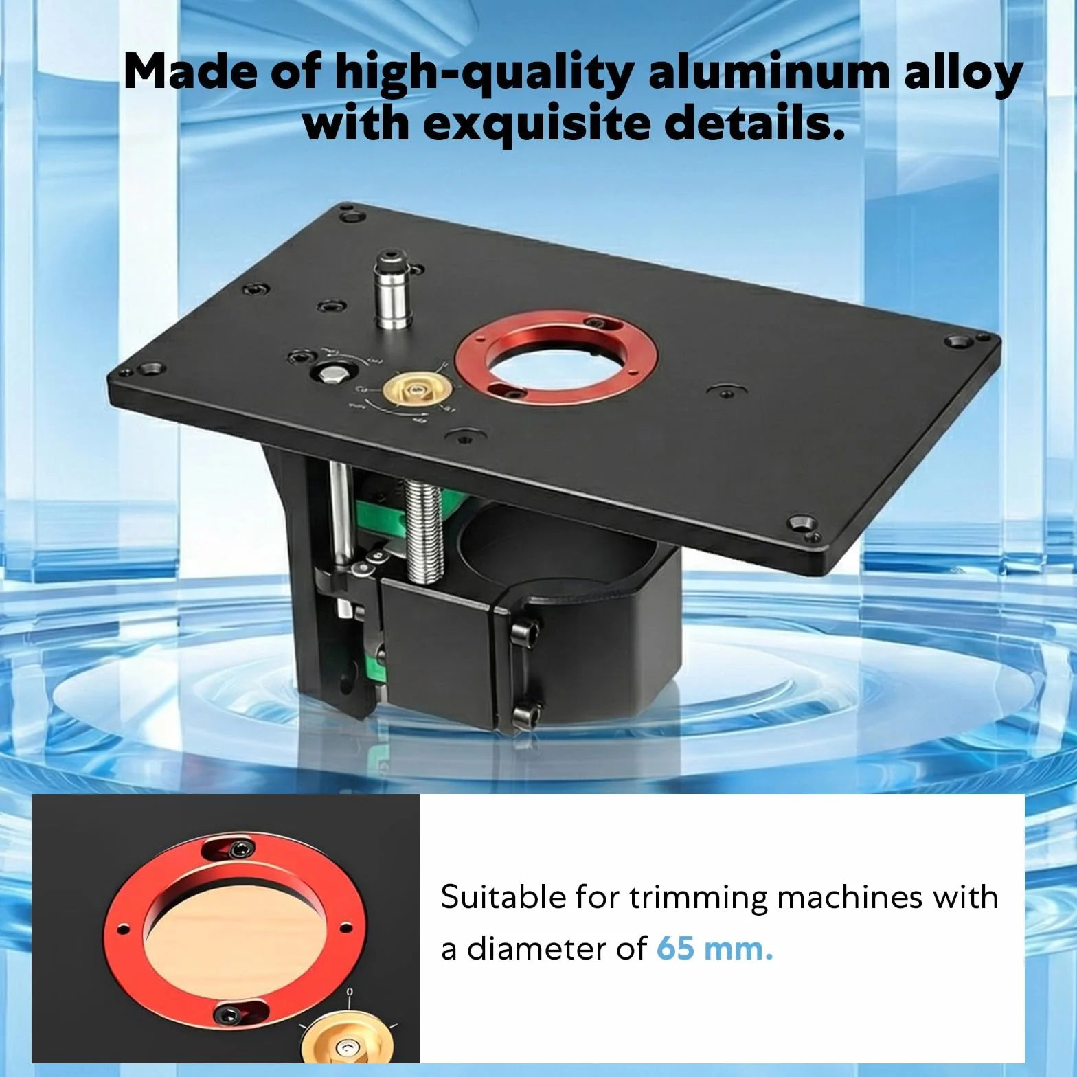 Piastre Inserto Banco Fresa Set,Kit di sollevamento per router,tavola elevatrice per fresatrice,Tabella di sollevamento del router con l'ascensore fisso della base, Adatto per lavorazione del legno