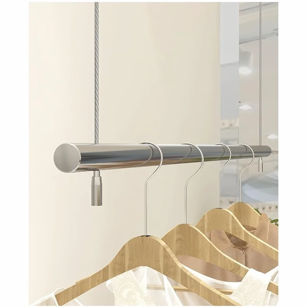 Appendiabiti da soffitto in acciaio inox altezza regolabile