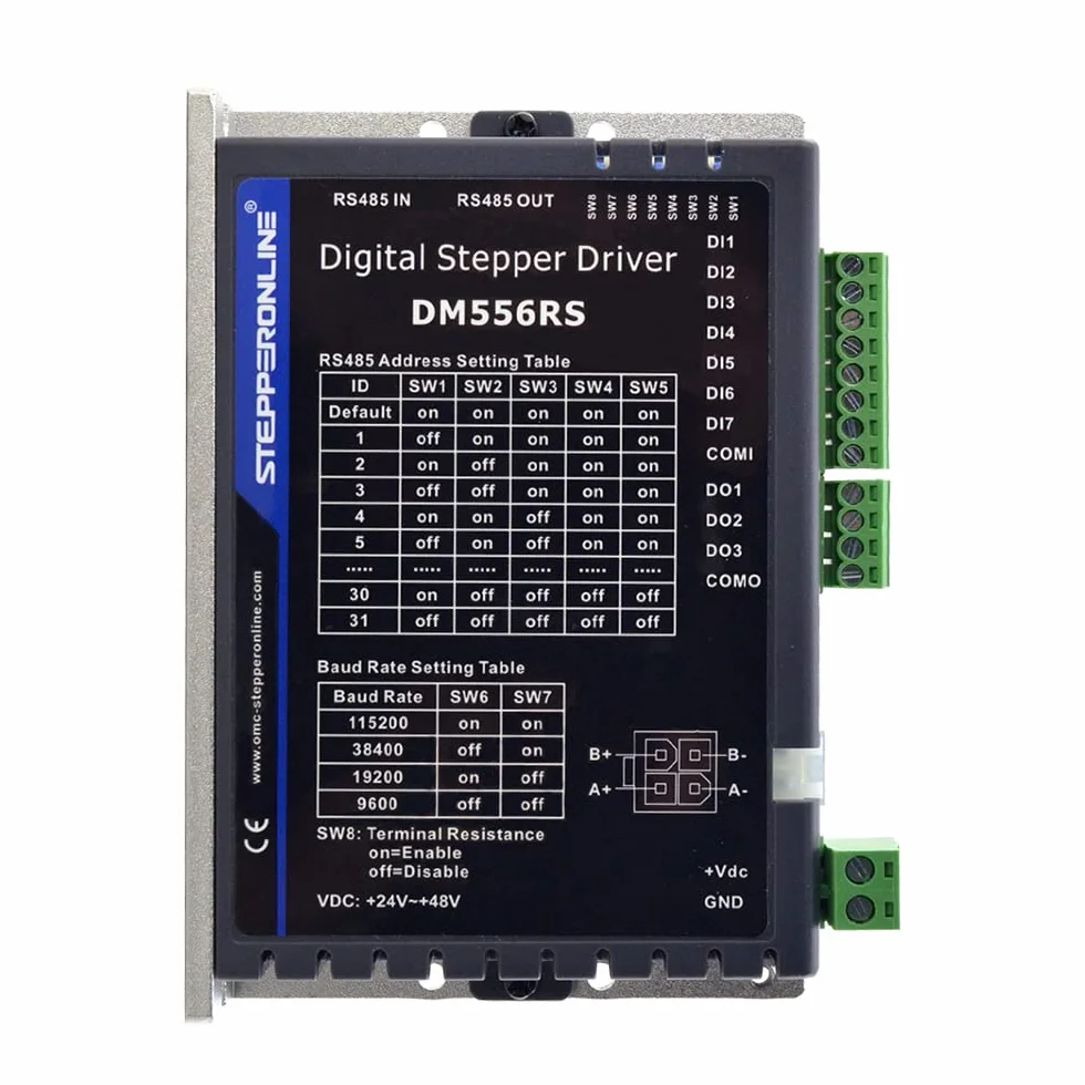 STEPPERONLINE Modbus RS485 - Driver passo-passo 0,1-5,6 A 24-48 VDC per motore passo-passo Nema 17, 23, 24