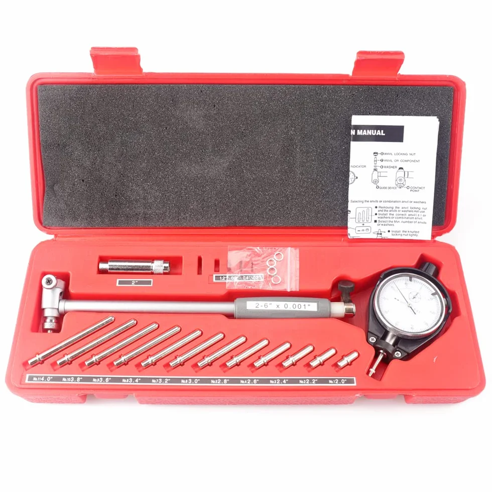 Quadrante Bore Gauge Set Gamma 2 "-6" Diametro Indicatore Misurazione Motore Cilindro Tool Kit