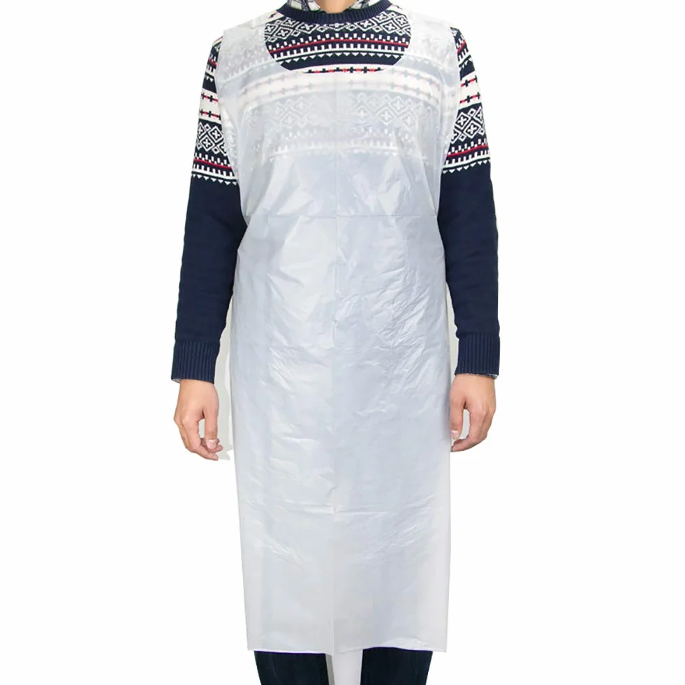 Haifly - Grembiuli usa e getta, in plastica, 10 pezzi, colore: Bianco