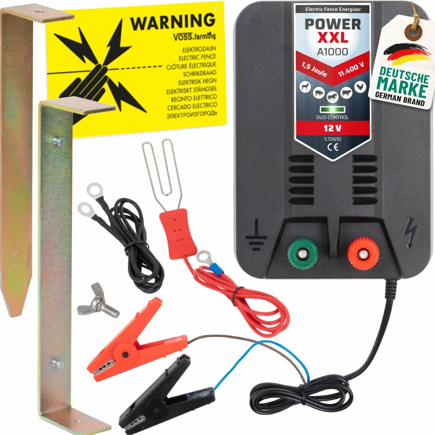Elettrificatore 12 V A1000 per recinti elettrici, recinzioni da pascolo