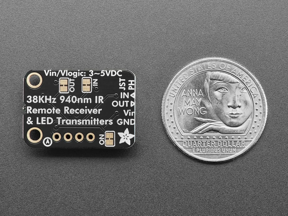 Adafruit Trasmettitore a infrarossi, IR, STEMMA JST PH 2 mm, trasmettitore 940 nm + ricevitore 38 kHz, 5990