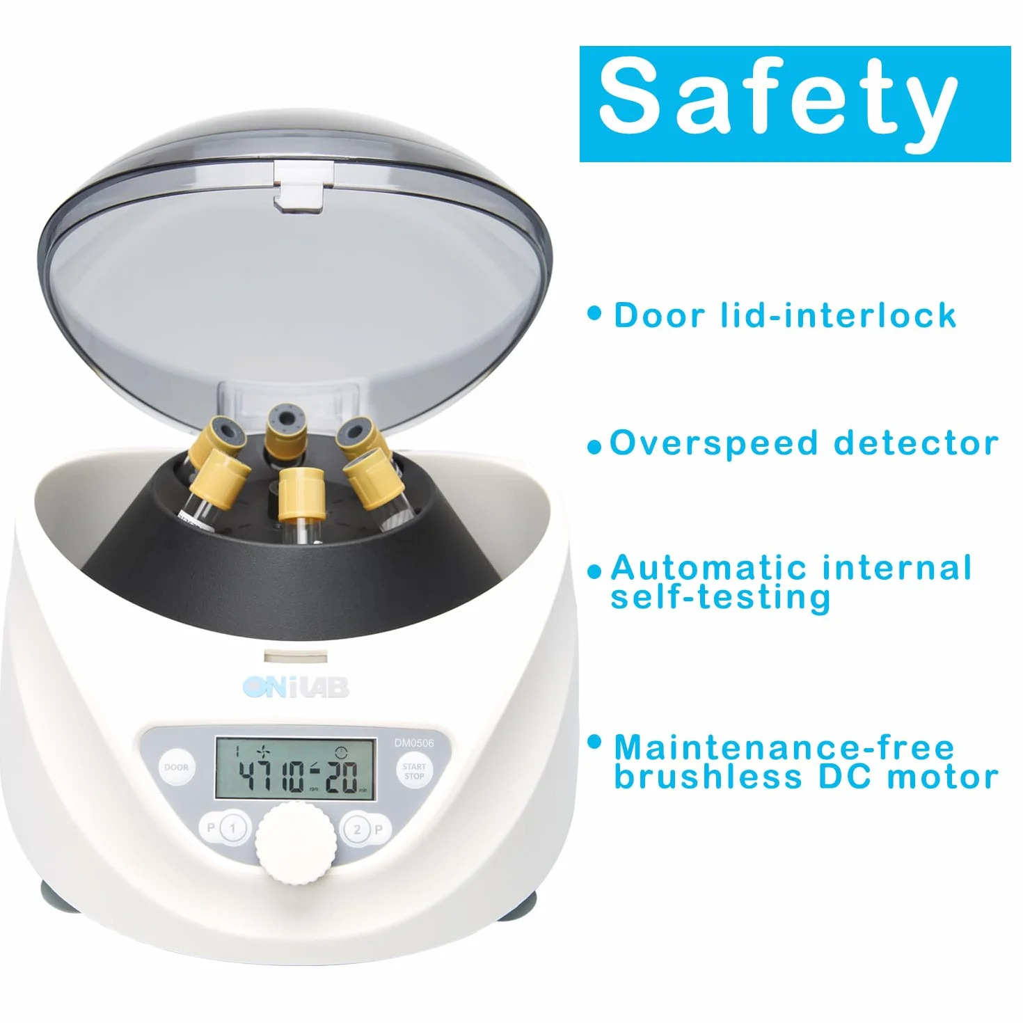 ONiLAB Labor PRP Tischzentrifuge 6x15mL/10mL/7ml/1.5-5ml, 300-5000rpm (max. 2600xg RCF), LCD Digital Desktop Lab Zentrifuge Timer 30sec-99min, zwei Schnellstartprogram