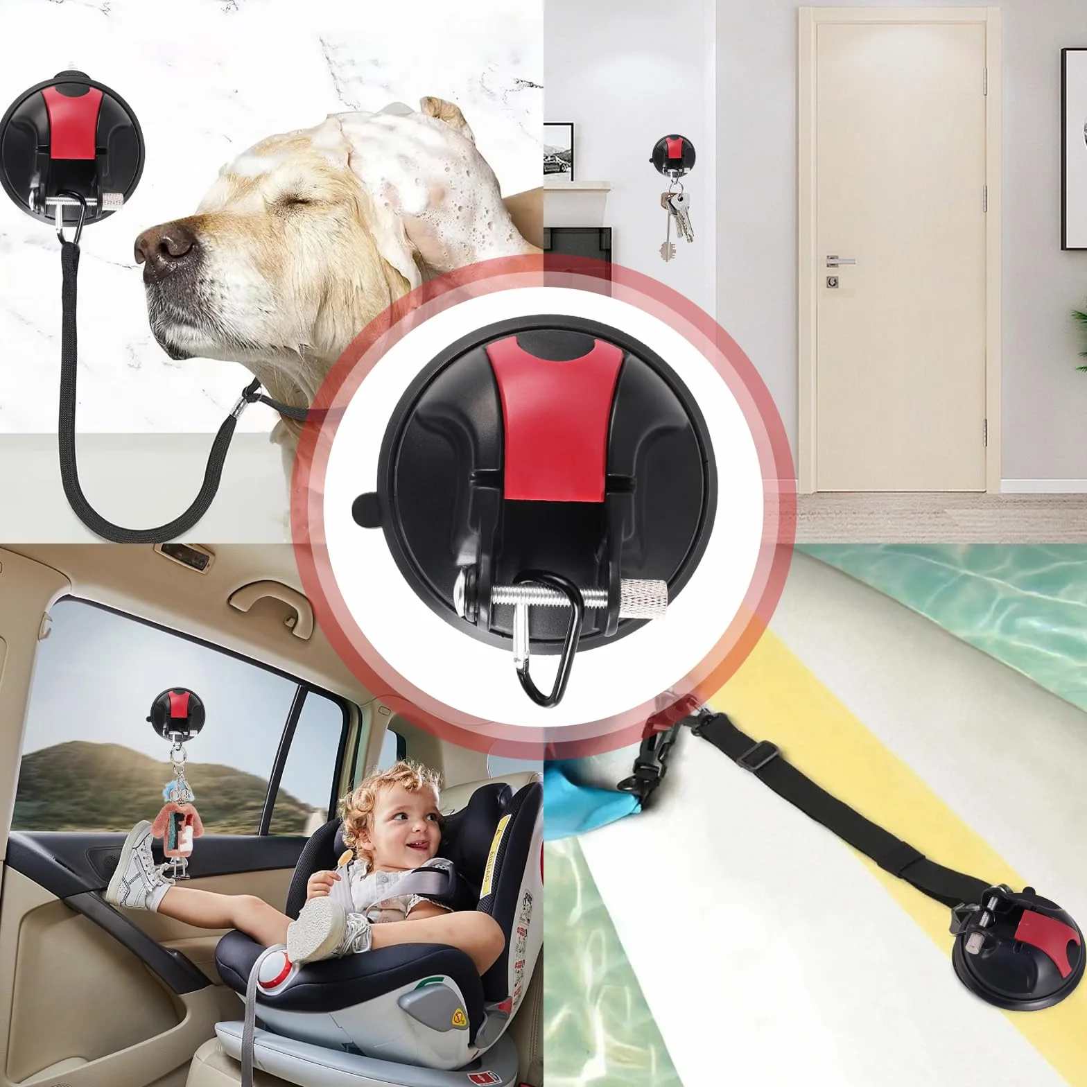 Ganci a ventosa, 4 pezzi Ventose con ganci Presa forte Portata massima 30KG per Campeggio Camper Bagagli Teloni Auto Tenditori Casa Attrezzatura per camper Accessori per camper
