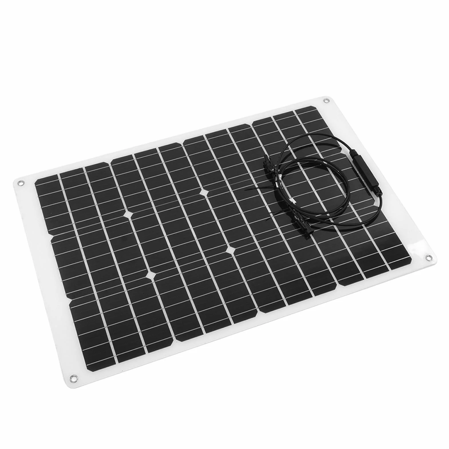 Aramox Kit Pannello Solare Flessibile, Set Pannello Solare Controller PET Monocristallino 70W 20V 4A con Diodo di Blocco Controller 40A per Tenda Cabina Barca Batteria 12V