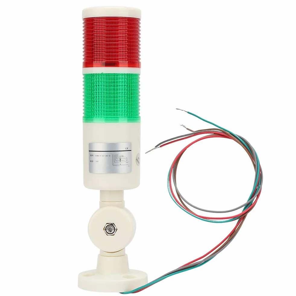 Segnale luminoso di avvertimento Segnale di allarme Luce 24V Rosso Verde Lampada Indicatore luminoso d'avvertimento della torre con segnale acustico e cicalino
